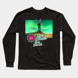 One World Einrad Kunst Artist Zirkus Design Long Sleeve T-Shirt